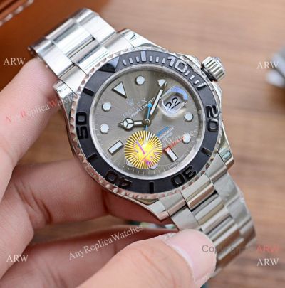 Copy Rolex Yachtmaster Watch Stainless Steel Gray Face